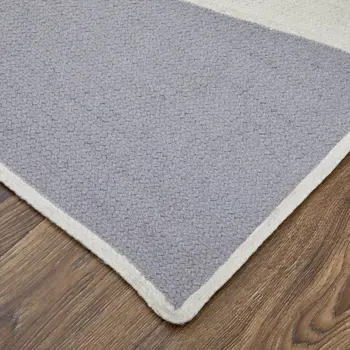 5' X 8' Blue Gray and Yellow Geometric Power Loom Area Rug