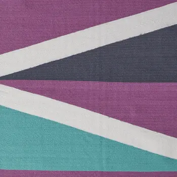 5' X 8' Ivory Purple and Green Geometric Power Loom Area Rug