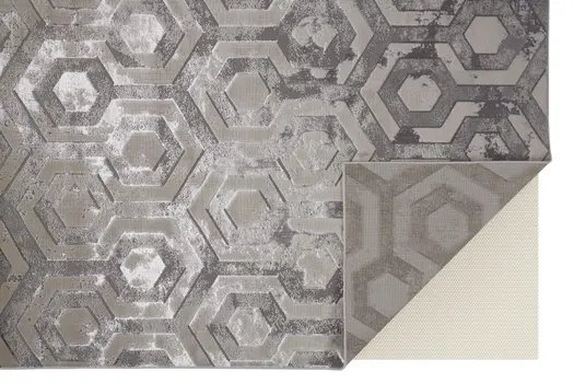 8' X 10' Taupe And Gray Abstract Distressed Area Rug