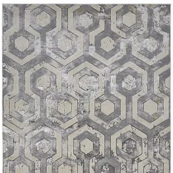 8' X 10' Taupe And Gray Abstract Distressed Area Rug