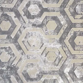 8' X 10' Taupe And Gray Abstract Distressed Area Rug