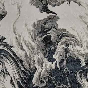 2' X 3' Ivory Black And Taupe Abstract Area Rug