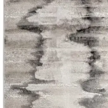 5' X 8' Gray Ivory and Taupe Abstract Power Loom Area Rug
