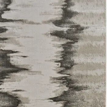 8' X 10' Gray Ivory and Taupe Abstract Power Loom Area Rug