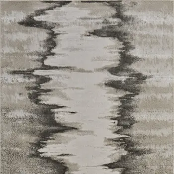 7' X 10' Gray Ivory and Taupe Abstract Power Loom Area Rug