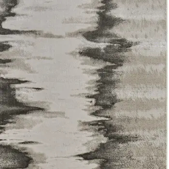 10' X 13' Gray Ivory and Taupe Abstract Power Loom Area Rug