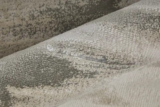 8' Gray Ivory and Taupe Abstract Power Loom Runner Rug