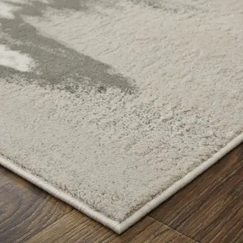 13' X 20' Gray Ivory and Taupe Abstract Power Loom Area Rug