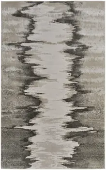 13' X 20' Gray Ivory and Taupe Abstract Power Loom Area Rug