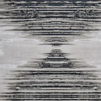 5' X 8' Black and Silver Geometric Power Loom Area Rug