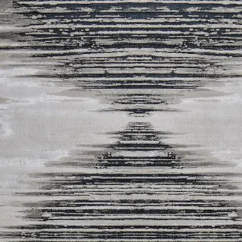 8' X 10' Black and Silver Geometric Power Loom Area Rug