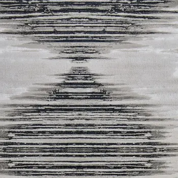 7' X 10' Black and Silver Geometric Power Loom Area Rug