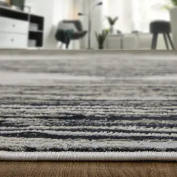 12' X 15' Black and Silver Geometric Power Loom Area Rug