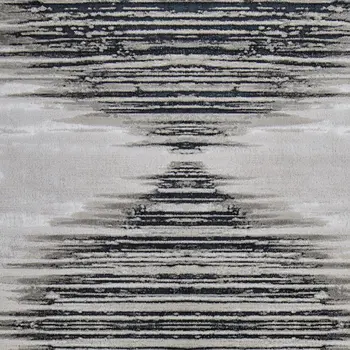 2' X 3' Black and Silver Geometric Power Loom Area Rug