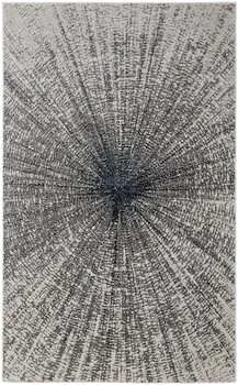 5' X 8' Gray and Ivory Abstract Power Loom Area Rug