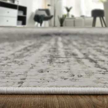 9' X 12' Gray and Ivory Abstract Power Loom Area Rug