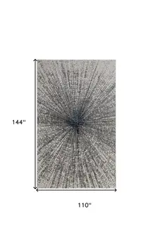 9' X 12' Gray and Ivory Abstract Power Loom Area Rug