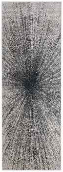 8' Gray and Ivory Abstract Power Loom Runner Rug
