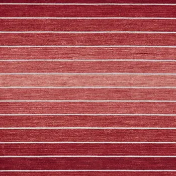 5' X 8' Red Wool Striped Hand Woven Area Rug