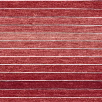 8' X 11' Red Wool Striped Hand Woven Area Rug