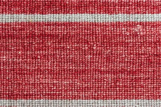 8' X 11' Red Wool Striped Hand Woven Area Rug