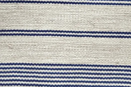10' X 14' Ivory and Blue Striped Hand Woven Area Rug