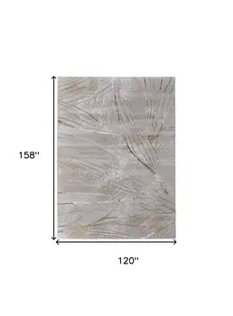 10' X 13' Silver Brown and Taupe Abstract Power Loom Area Rug