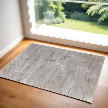 2' X 3' Silver Brown and Taupe Abstract Power Loom Area Rug