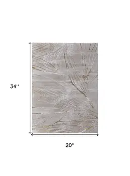 2' X 3' Silver Brown and Taupe Abstract Power Loom Area Rug
