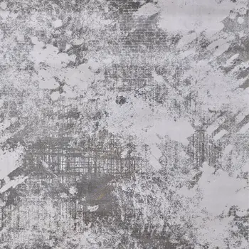 8' X 11' Gray and Silver Abstract Power Loom Worn Faded Area Rug