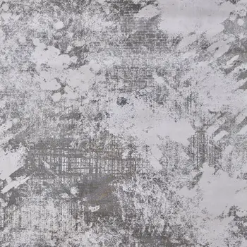 2' X 3' Gray and Silver Abstract Power Loom Worn Faded Area Rug
