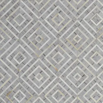5' X 8' Gray and Ivory Geometric Hand Woven Area Rug