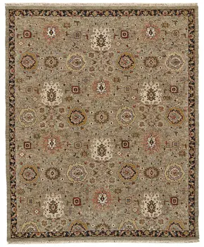 2' X 3' Red Taupe and Gold Wool Oriental Hand Knotted Area Rug