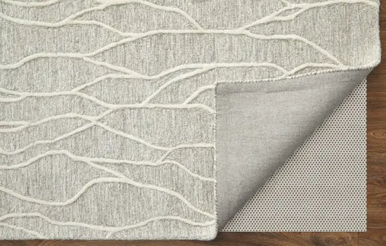 12' X 15' Gray and Ivory Wool Abstract Hand Tufted Area Rug