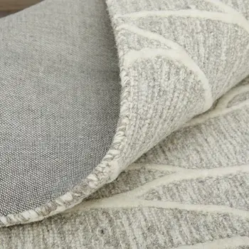 12' X 15' Gray and Ivory Wool Abstract Hand Tufted Area Rug