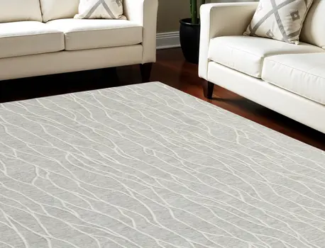 12' X 15' Gray and Ivory Wool Abstract Hand Tufted Area Rug