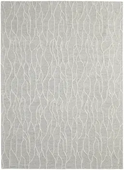 12' X 15' Gray and Ivory Wool Abstract Hand Tufted Area Rug