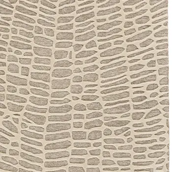 2' X 3' Tan and Ivory Wool Abstract Hand Tufted Area Rug