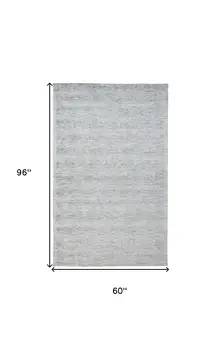 5' X 8' Blue Abstract Hand Woven Area Rug