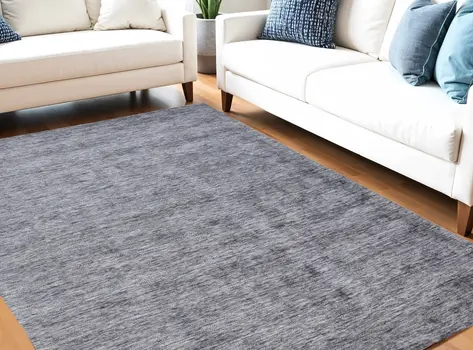 5' X 8' Gray Abstract Hand Woven Area Rug