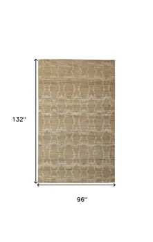 8' X 11' Tan and Ivory Geometric Hand Woven Area Rug