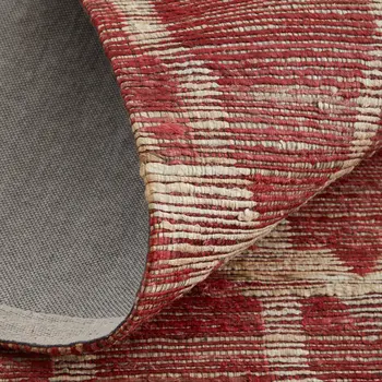 8' X 11' Red and Tan Geometric Hand Woven Area Rug