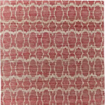8' X 11' Red and Tan Geometric Hand Woven Area Rug