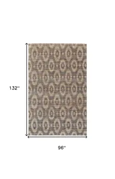 8' X 11' Taupe and Tan Geometric Hand Woven Area Rug