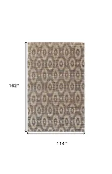 9' X 13' Taupe and Tan Geometric Hand Woven Area Rug