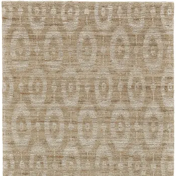5' X 8' Tan and Ivory Geometric Hand Woven Area Rug