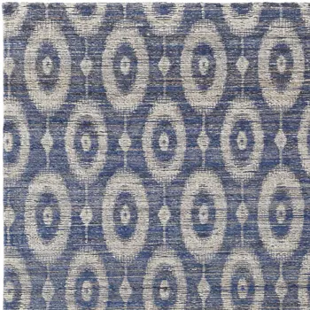 8' X 11' Blue and Tan Geometric Hand Woven Area Rug
