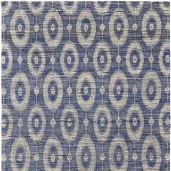 8' X 11' Blue and Tan Geometric Hand Woven Area Rug