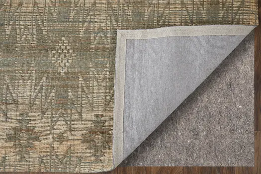 8' X 11' Tan and Gray Geometric Hand Woven Area Rug
