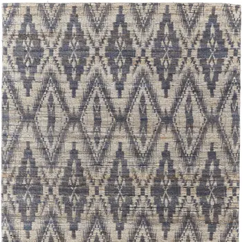 5' X 8' Tan and Gray Geometric Hand Woven Area Rug